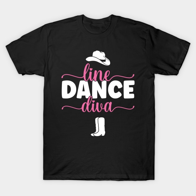 Line Dance Diva - Western Country Dancing product T-Shirt by theodoros20